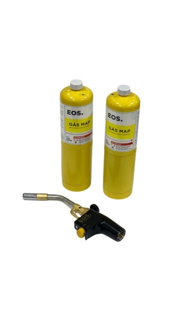 Kit Maçarico Automático Eos-757 + 2 Refil Gás Map 400gr